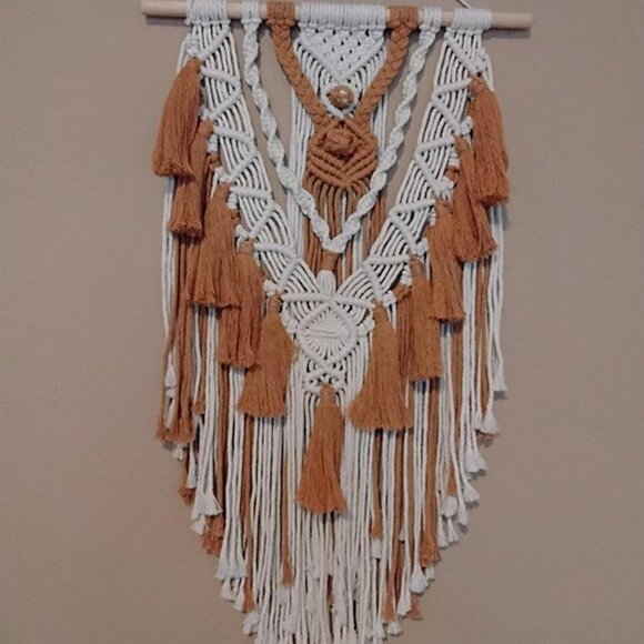 NEW Macrame Wall Hanging & Wall Decor, Cotton Handmade Tapestry with Tassel - Picture 8 of 8